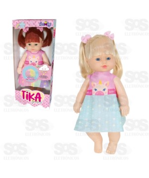 Boneca Tika Frases Falas Diferentes Loira Nova Toys 1160