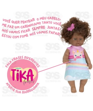 Boneca Tika Frases Falas Diferentes Negra Nova Toys 1161