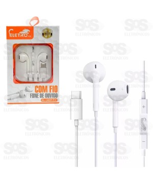 Fone De Ouvido Com Microfone Type C Eletromex EL-1407-TY