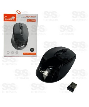 Mouse Sem Fio Recarregável Bluetooth e Antena Eletromex EL-2104
