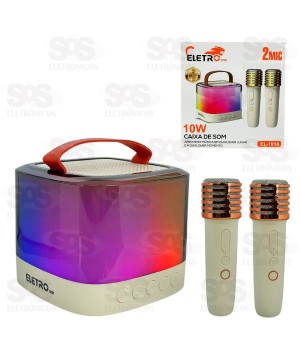 Caixa De Som 10W Com 2 Microfones Modificador de Voz Eletromex EL-1016