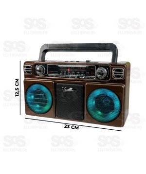 Rádio Retrô Bluetooth/FM/AM/SW/USB/TWS Eletromex EL-1318