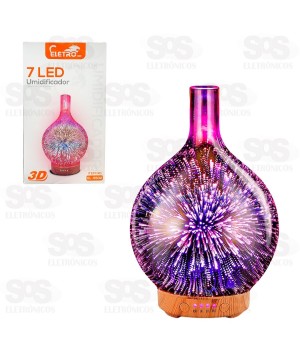 Difusor Umidificador De Ar 3D 120ML Com LED Eletromex EL-5502