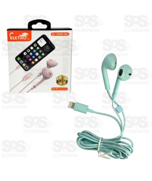 Fone De Ouvido Com Microfone Iphone Colorido Soft Eletromex EL-1409-5G