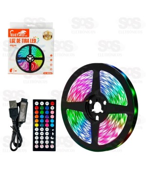 Fita de LED Colorida Com Controle Por Som 5 Metros Eletromex EL-8002