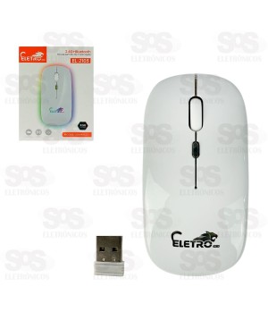 Mouse Sem Fio Recarregável Bluetooth e Antena Eletromex EL-2103