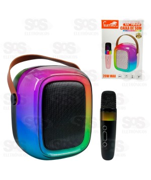 Caixa De Som 20W Com Microfone Modificador de Voz Eletromex EL-1053