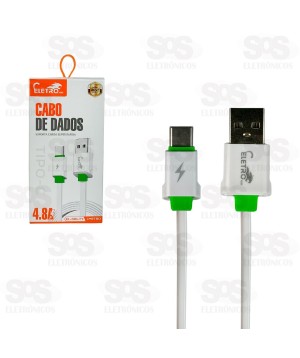 Cabo Emborrachado Type C 4.8A 1 Metro Eletromex EL-3111-TY