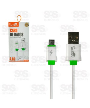 Cabo Emborrachado Micro V8 4.8A 1 Metro Eletromex EL-3111-V8