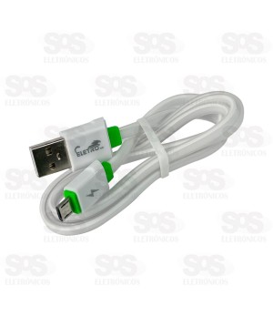 Cabo Emborrachado Micro V8 4.8A 1 Metro Eletromex EL-3111-V8