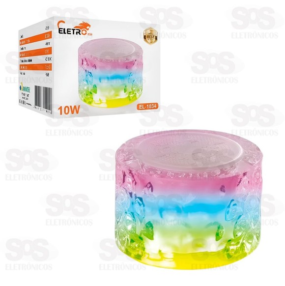 Caixa De Som Transparente Com LED 10W Eletromex EL-1034
