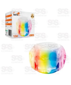 Caixa De Som Transparente Com LED 10W Eletromex EL-1036