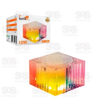 Caixa De Som Transparente Com LED 10W Eletromex EL-1035