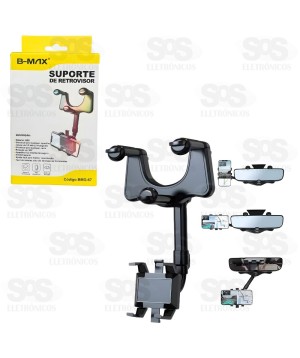 Suporte de Celular e GPS para Retrovisor 3,5 à 6 Polegadas B-Max BMG-67