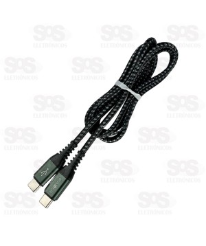Cabo De Nylon Type C Para Type C 65W 1 Metro Inova CBO-12446