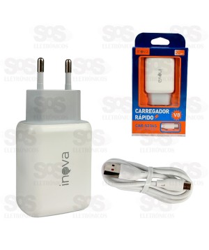 Carregador Rápido 20W Com Cabo Micro V8 Inova CAR-5236S
