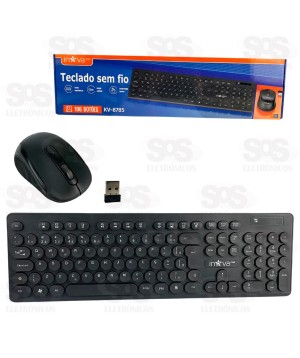 Kit Teclado e Mouse Sem Fio ABNT2 Inova Prime KV-8785