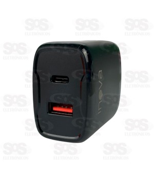 Fonte Parede Carregador Rápido USB+Type C 3.0 40W Inova CAR-3186