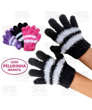 Par de Luva Infantil Super Macia Tamanho Único Listradas Xue Shan