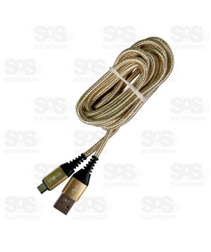Cabo De Nylon Micro V8 3.4A 2 Metros Inova CBO-12448