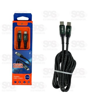 Cabo De Nylon Type C Para Type C 65W 2 Metros Inova CBO-12451
