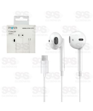 Fone De Ouvido Com Fio e Microfone Type C Inova FON-12513