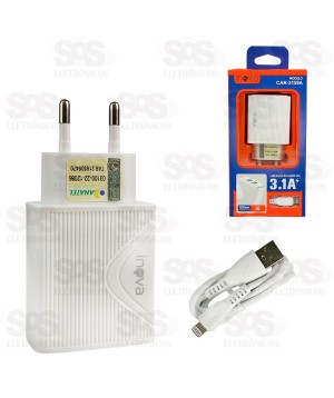 Carregador 2 USB 3.1A Com Cabo Iphone Inova CAR-3159A
