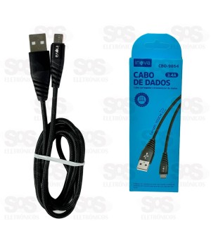 Cabo De Nylon Micro USB V8 3.4A 1 Metro Inova CBO-9864