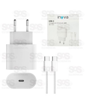 Carregador 20W Com Cabo Type C+PD Inova CAR-0094C