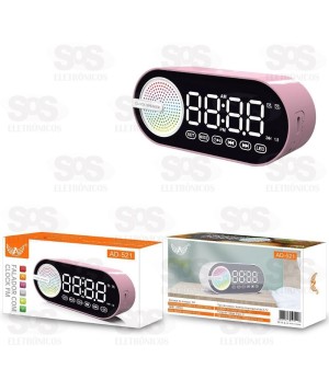 Mini Caixa de Som Bluetooth Com Relógio Despertador Altomex AD-521
