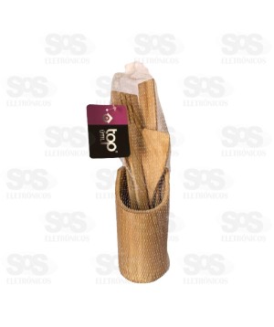 Jogo De Talheres Bambu Kit 5 Peças Top Útil 0724