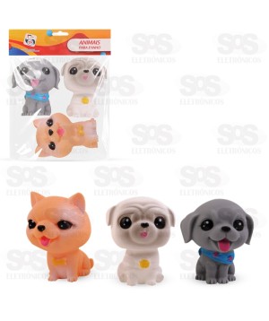 Baby Cachorrinhos Vinil Com 3 Unidades Hora Do Banho 4124