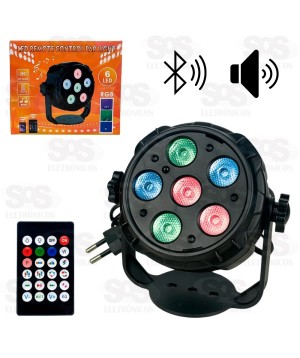 Projetor Canhão Strobo Para Festa 6 LED Com Alto-falante Bluetooth GTS-1006BS