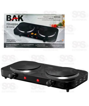 Fogareiro Por Indução 2 Bocas 127V 2000W Bak BK-FCE702