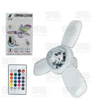 Lâmpada LED RGB Com Música 3 Hélices 35W X-Cell XC-GL-03B