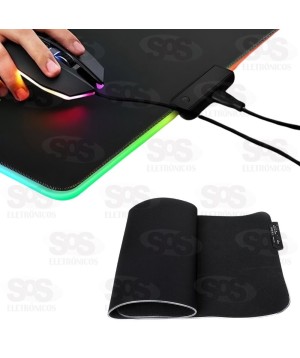 Mouse Pad Gamer Grande com Iluminação Led RGB B-Max BM-791