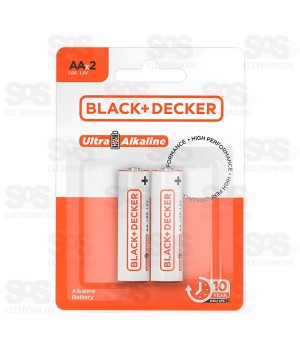 Pilha Ultra Alcalina AA LR6 1,5V Cartela 2 Unidades Black Decker