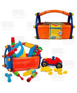 Caixa de Ferramentas Carrinho 21 Peças Poliplac 5931