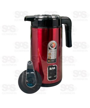 Chaleira Elétrica Térmica 1.8 Litros 1000W Bak BAK-CET18L-127