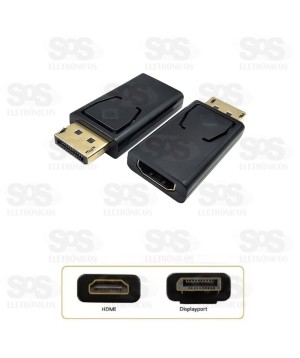 Adaptador Conector HDMI Para DisplayPort 4K Exbom