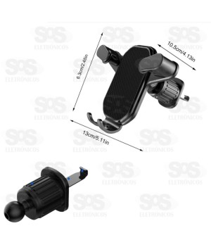 Suporte de Celular e GPS Saida de Ar Até 6,8 Polegadas B-Max BMG-55