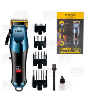 Máquina de Cortar Cabelo Com Visor LCD Recarregável B-Max BM-C031