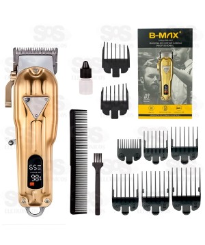 Máquina de Cortar Cabelo 8 Pentes Com Painel B-Max BM-C027