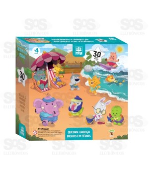Quebra Cabeça de Madeira 30 Peças Bichos em Férias Nig 0427