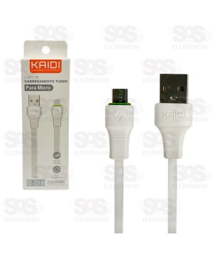 Cabo De Carregamento USB Para Micro V8 2 Metros Kaidi KD-331M