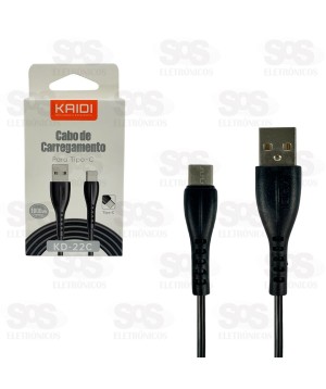Cabo De Carregamento USB Para Type C 1 Metro Kaidi KD-22C