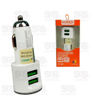 Carregador Automotivo Auto-ID 2 USB 3.4A Kaidi KD-303
