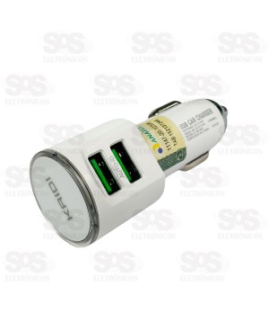 Carregador Automotivo Auto-ID 2 USB 3.4A Kaidi KD-303