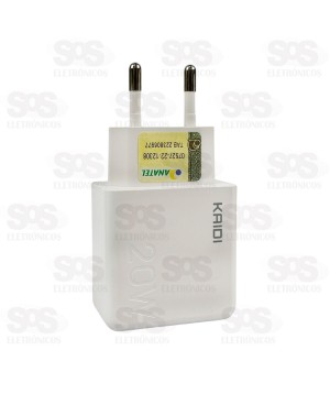 Carregador USB + PD 20W Com Cabo Lightning Kaidi KD-670A