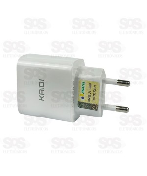 Carregador 2 USB 2.4A Com Cabo Type C Kaidi KD-109C